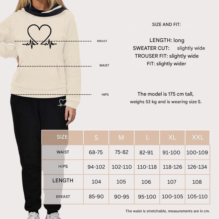 COMFORTABLE WOMEN'S TWO-PIECE TRACKSUIT - WARMFLEX™-Black-S-The Livary
