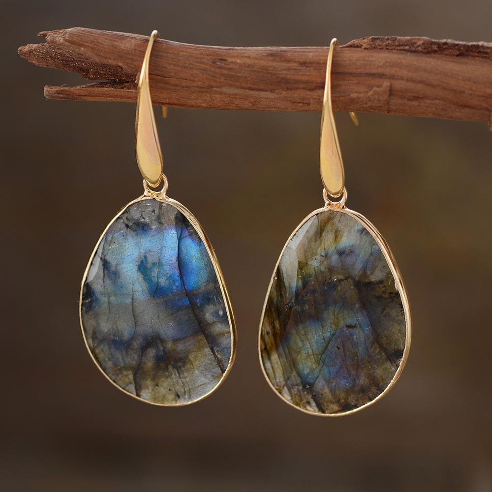 Labradorite Dreamy Earrings - Lunaris-The Livary