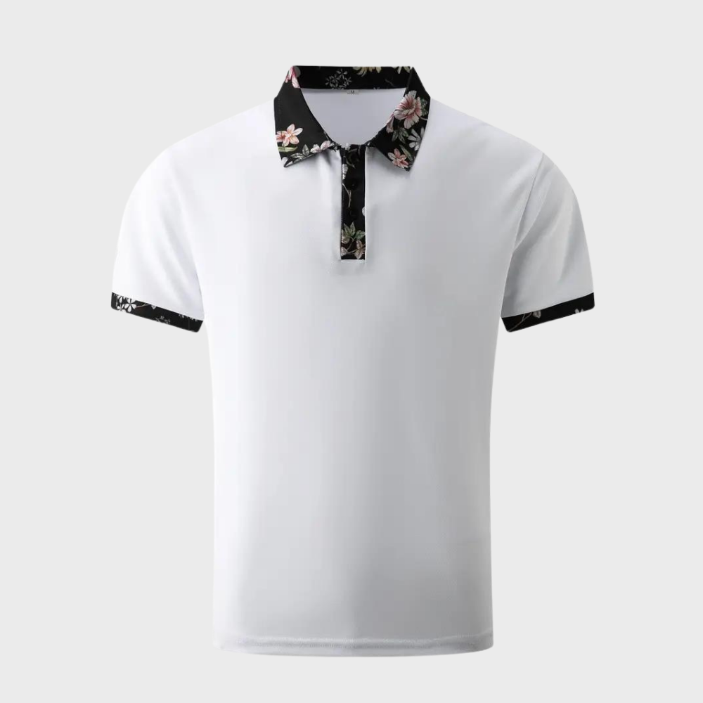 Men's Polo with Subtle Print - Noah-Black-XS-The Livary