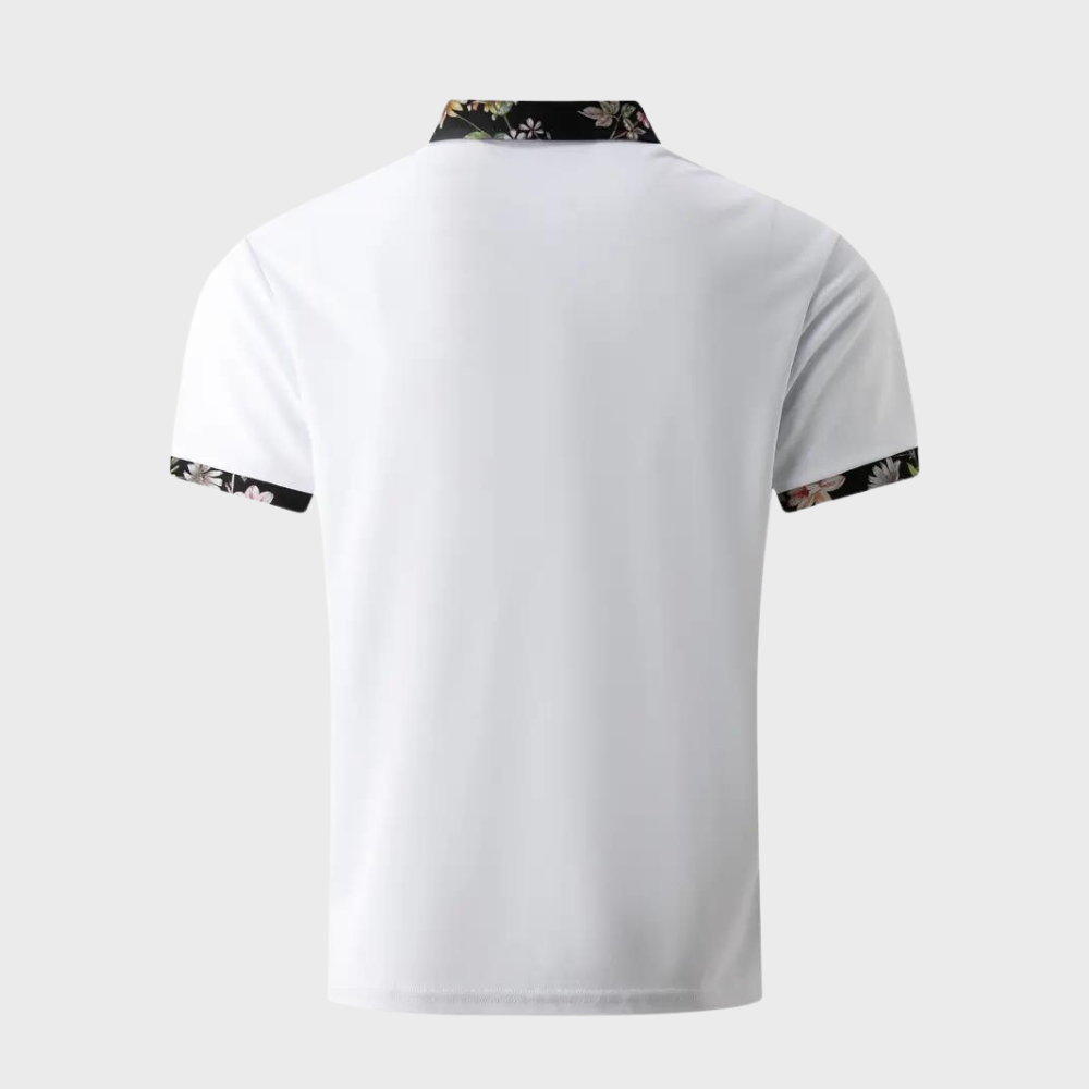 Men's Polo with Subtle Print - Noah-Black-XS-The Livary