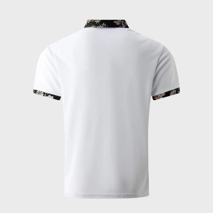 Men's Polo with Subtle Print - Noah-Black-XS-The Livary