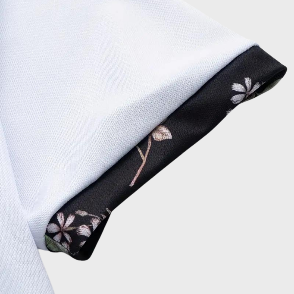 Men's Polo with Subtle Print - Noah-Black-XS-The Livary