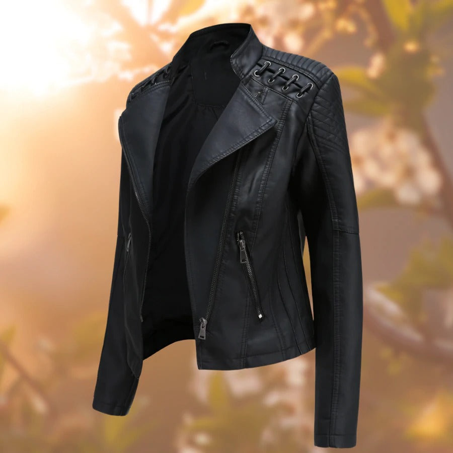 Ladies' Leather Jacket – Seraphina-Black-S-The Livary