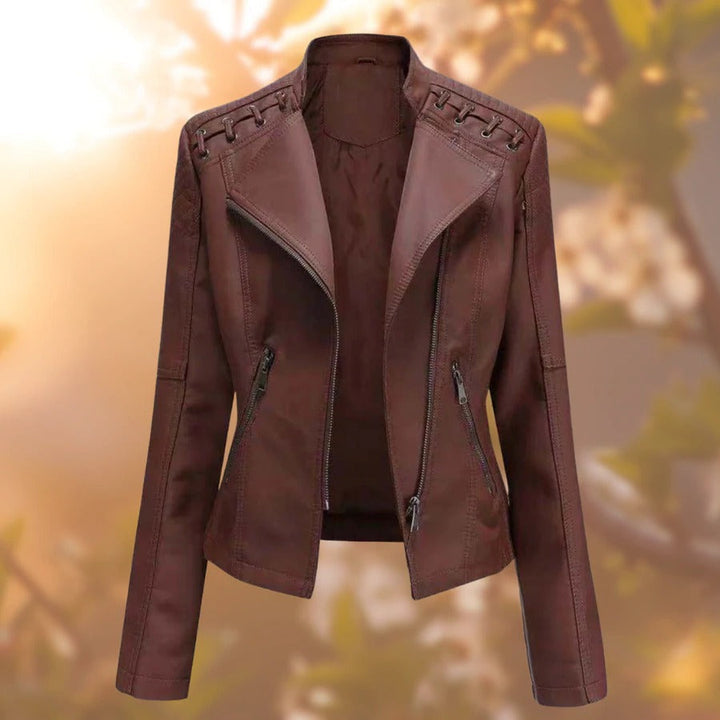Ladies' Leather Jacket – Seraphina-Dark brown-S-The Livary