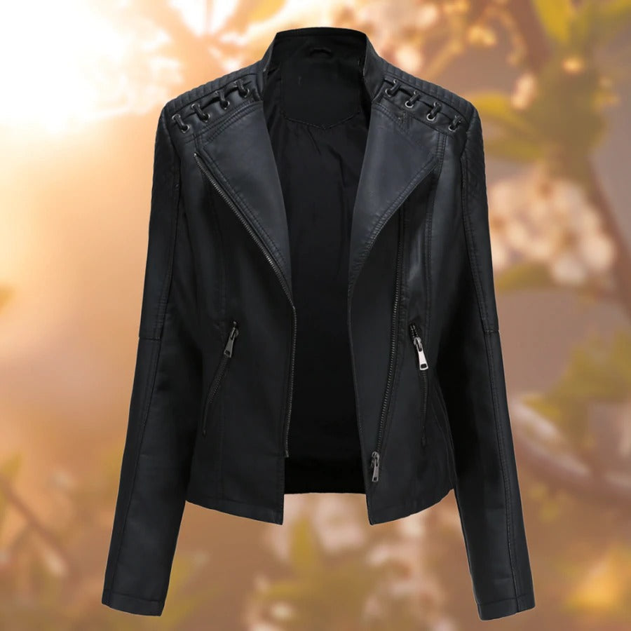 Ladies' Leather Jacket – Seraphina-Black-S-The Livary
