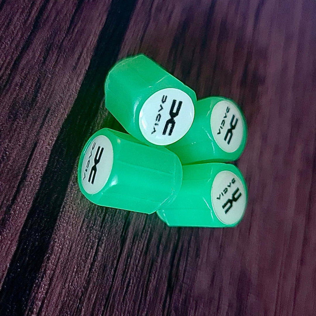 Set of 4 Glow-in-the-Dark Valve Caps with Logo – LuxaGlow-Dacia-The Livary