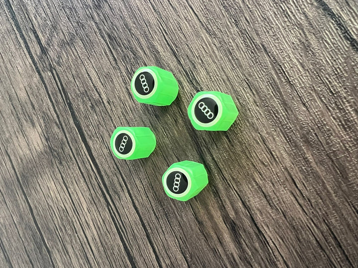 Set of 4 Glow-in-the-Dark Valve Caps with Logo – LuxaGlow-Audi-The Livary