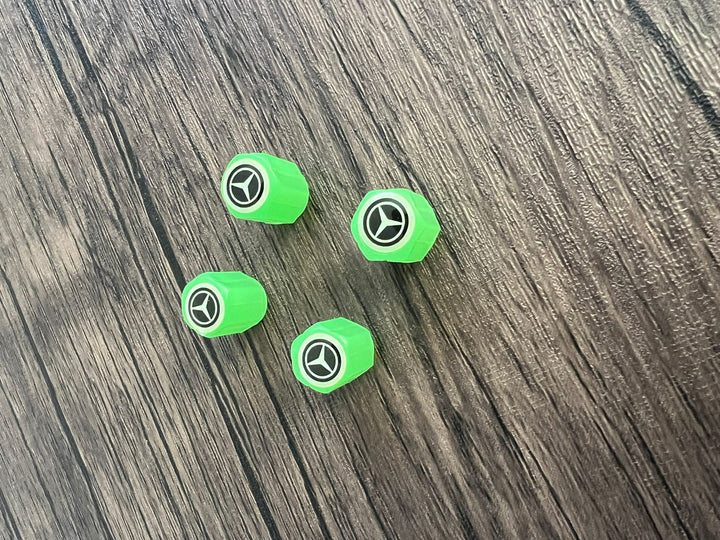 Set of 4 Glow-in-the-Dark Valve Caps with Logo – LuxaGlow-Mercedes-The Livary