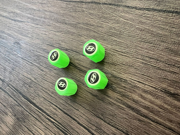 Set of 4 Glow-in-the-Dark Valve Caps with Logo – LuxaGlow-Hyiundai-The Livary