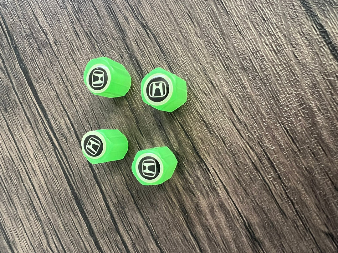 Set of 4 Glow-in-the-Dark Valve Caps with Logo – LuxaGlow-Honda-The Livary