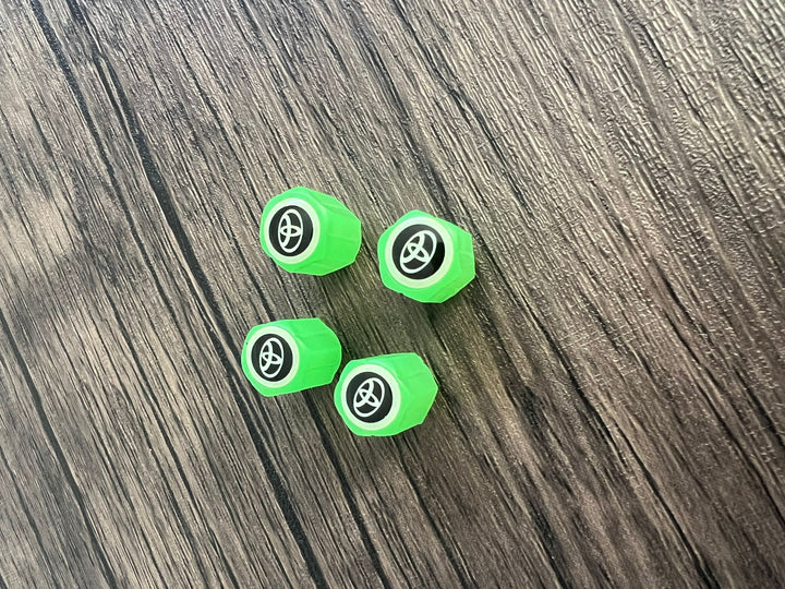 Set of 4 Glow-in-the-Dark Valve Caps with Logo – LuxaGlow-Toyota-The Livary