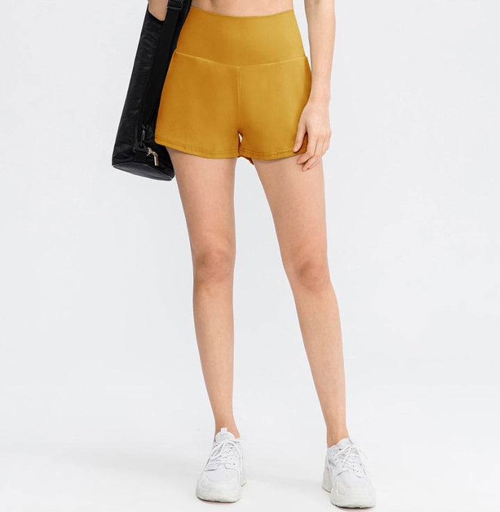 Breathable & Quick-drying High-Waist Fitness Shorts for Women – Mirabella-Yellow-S-The Livary