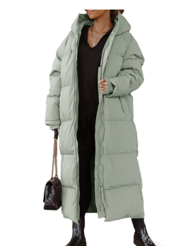 Stylish Long Ladies' Down Jacket - Elise-Green-XS-The Livary