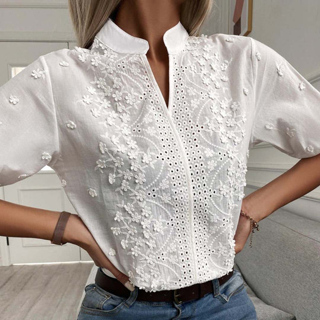 Stylish Relaxed Blouse - Serena-White-S-The Livary