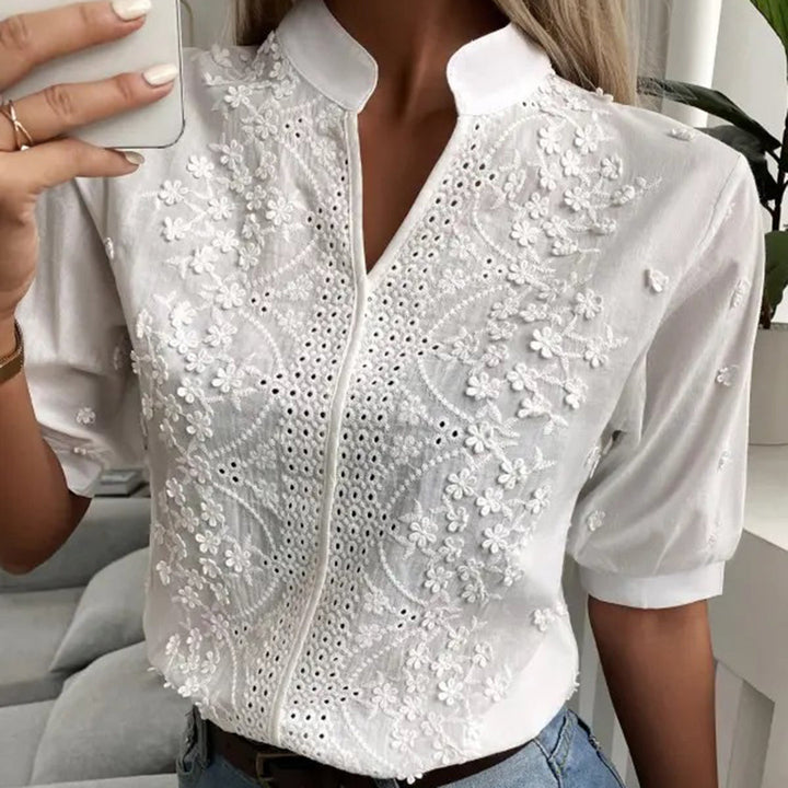Stylish Relaxed Blouse - Serena-White-S-The Livary