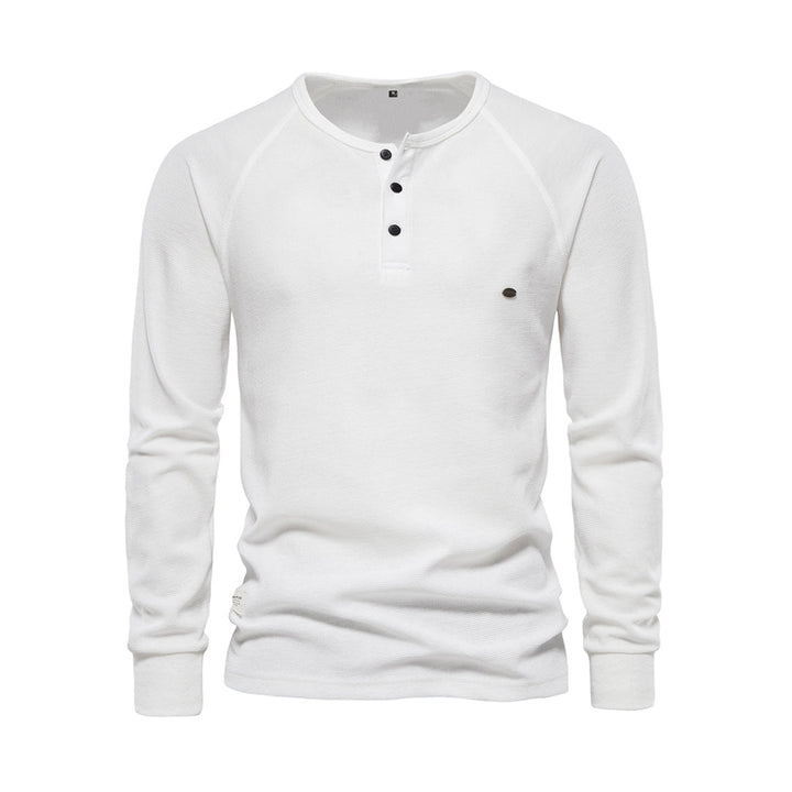 Stylish Men's Long Sleeve Shirt - Milo-White-S-The Livary