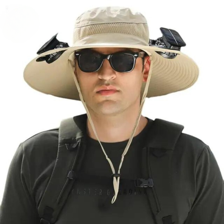 Outdoor sun hat with integrated solar fan – CoolBreeze Solar-B-The Livary