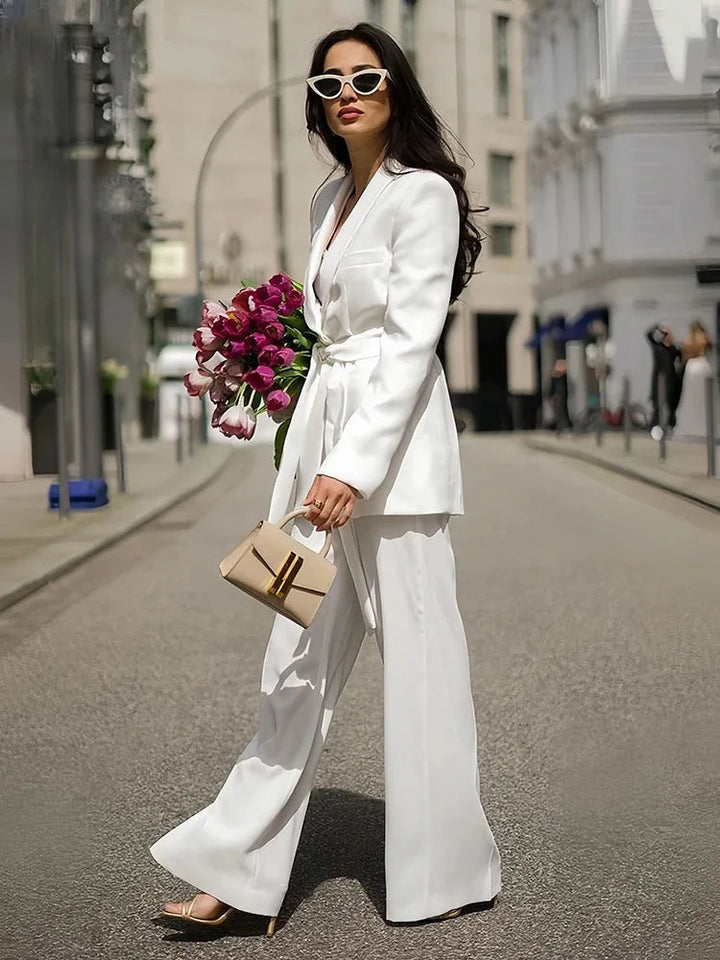 Stylish 2-Piece Women's Suit - Lena-White-XS-The Livary