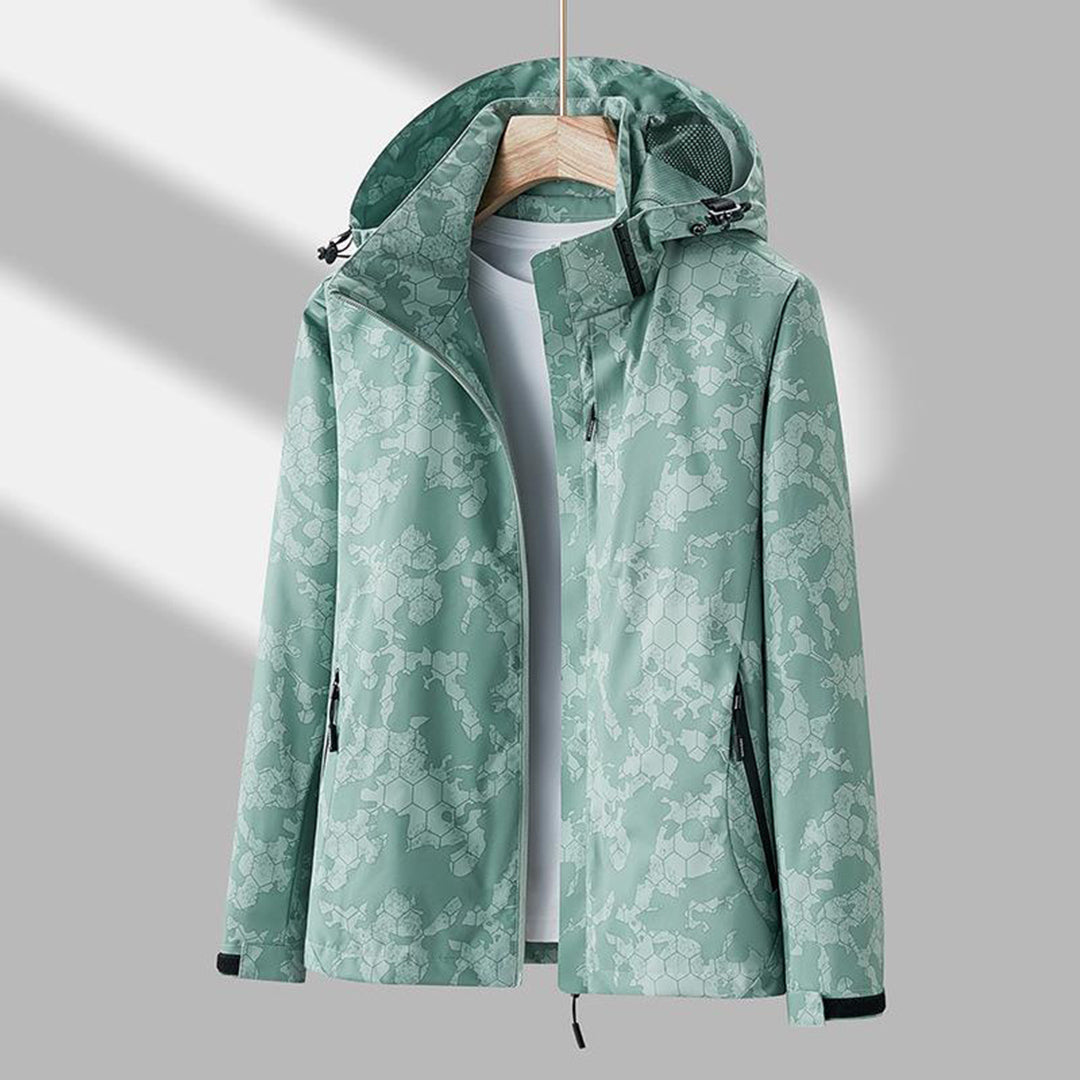 Windproof Ladies Jacket with Hood - Ayla-Green-M-The Livary