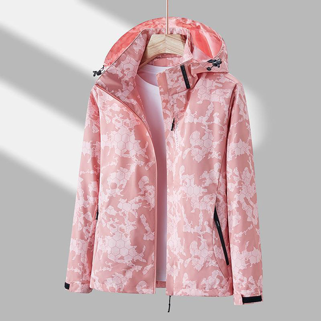 Windproof Ladies Jacket with Hood - Ayla-Pink-M-The Livary