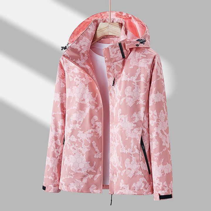 Windproof Ladies Jacket with Hood - Ayla-Pink-M-The Livary