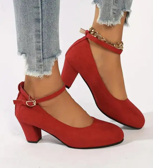 Orthopaedic Elegant Ladies' Shoes with Ergonomic Design – Celeste-Red-3-The Livary