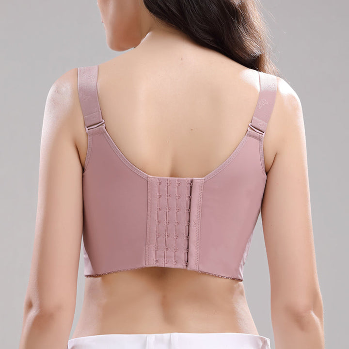 Front closure bra with floral lace - Emilia-Purple-32C-The Livary