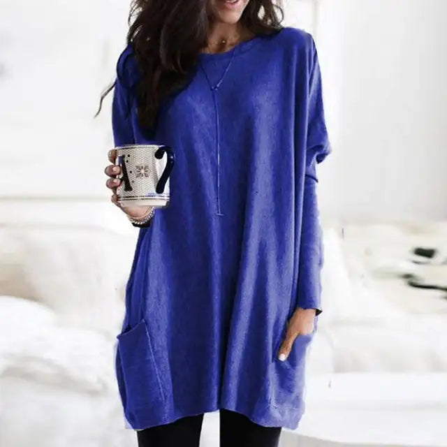 Trendy Tunic with Long Sleeves - Celina-Dark pink-S-The Livary