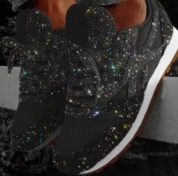 Sparkling ladies' sneakers with sporty comfort – Leona-Black-3-The Livary