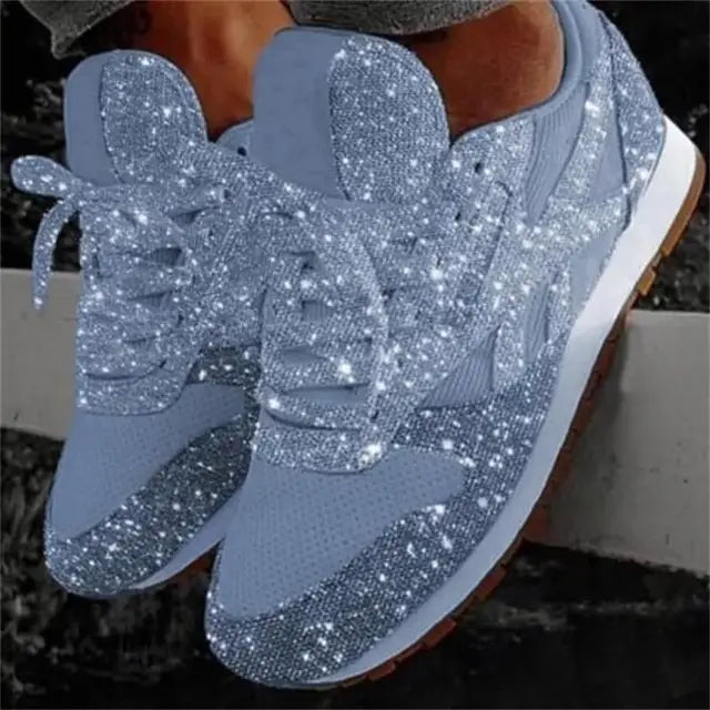 Sparkling ladies' sneakers with sporty comfort – Leona-Light blue-3-The Livary