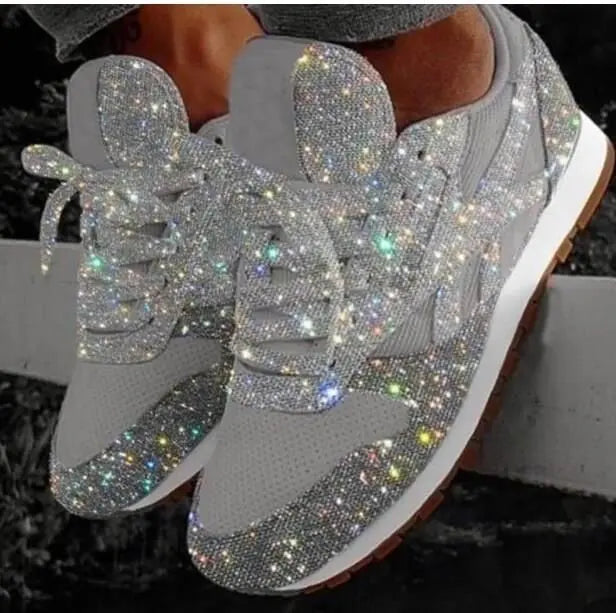 Sparkling ladies' sneakers with sporty comfort – Leona-Silver-3-The Livary