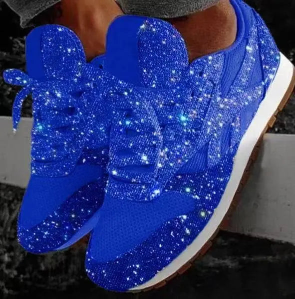 Sparkling ladies' sneakers with sporty comfort – Leona-Blue-3-The Livary