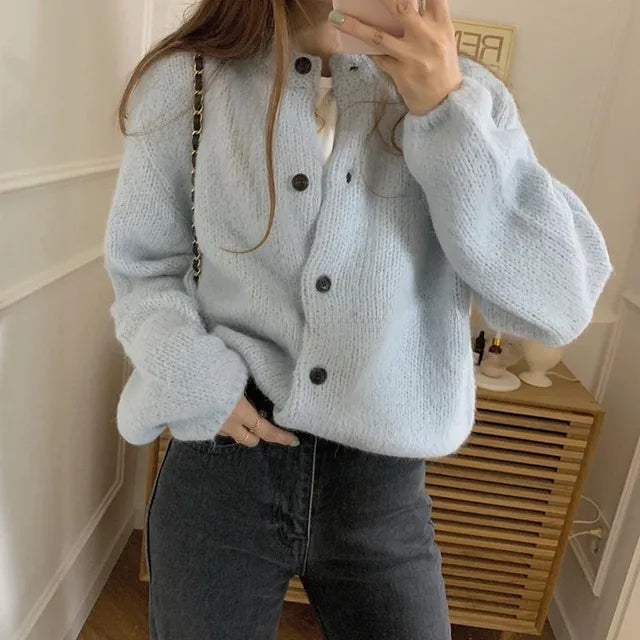 Ladies Knitted Cardigan - Nova-White-One-Size-The Livary