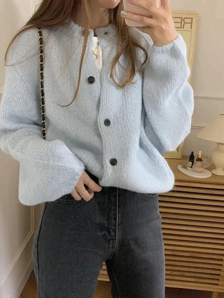 Ladies Knitted Cardigan - Nova-White-One-Size-The Livary