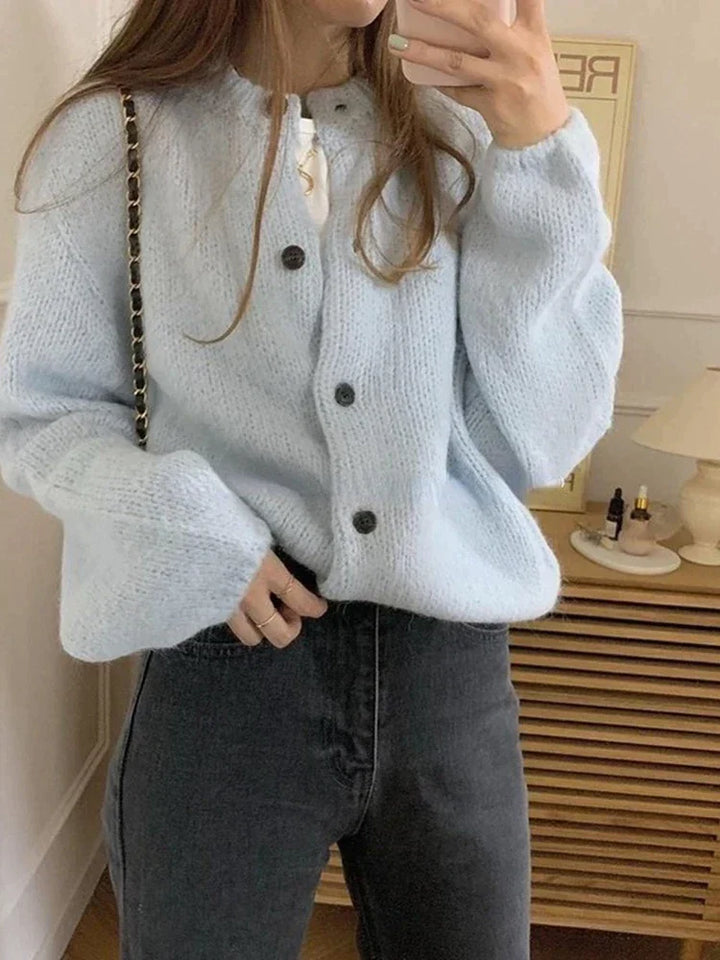 Ladies Knitted Cardigan - Nova-White-One-Size-The Livary