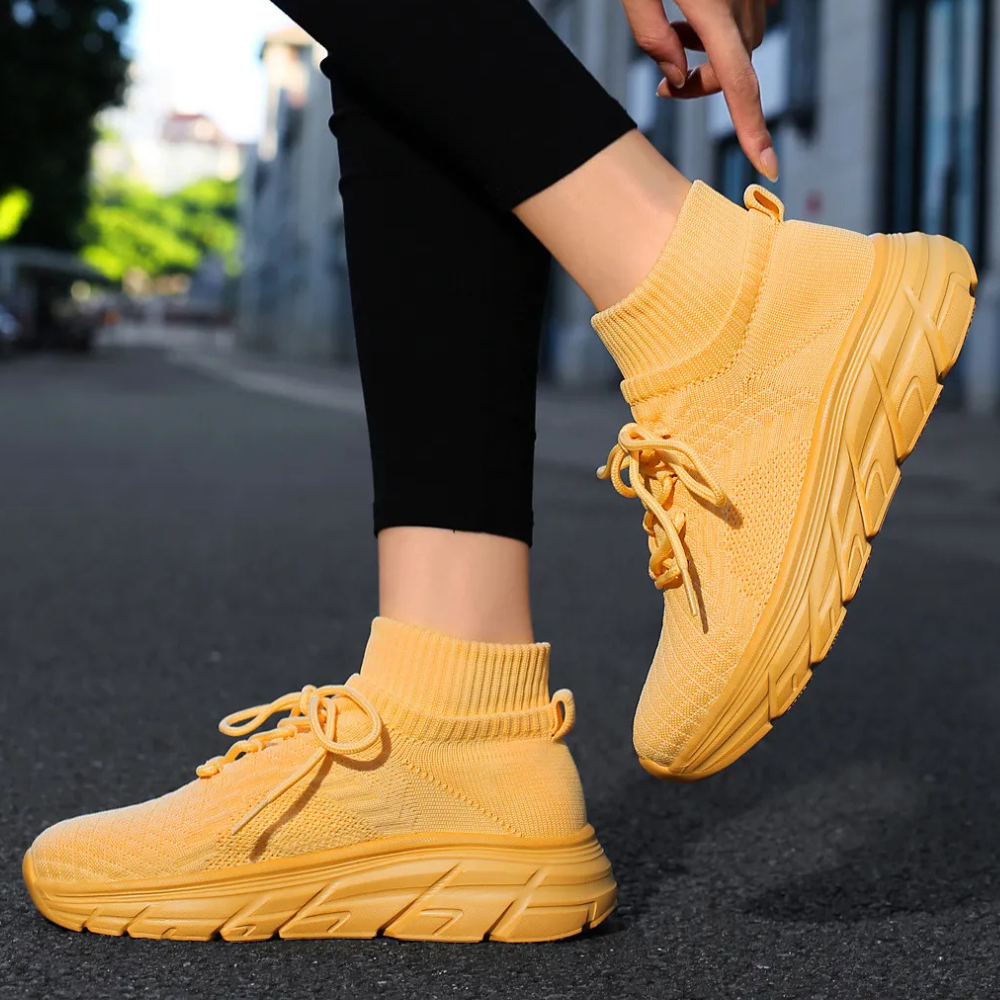 Trendy Ladies Sneakers - Elara-Yellow-2.5-The Livary
