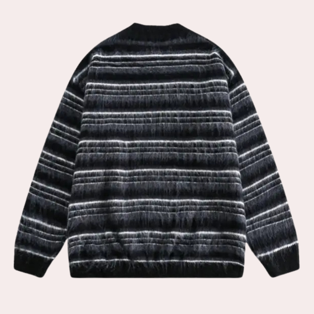 Striped Men's Sweater with Comfortable Fit - Dorian-S-The Livary
