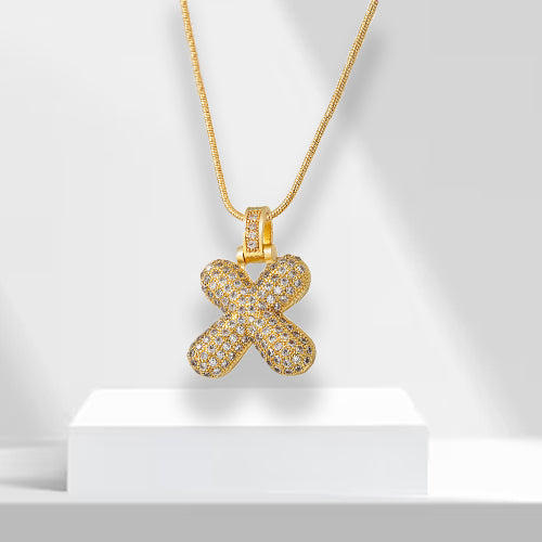 Bubble Letters Necklace with Pendant - LuxeLette-X-The Livary