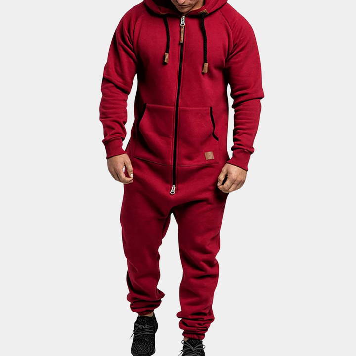 Warm Winter Jumpsuit for Men - Axel-Red-S-The Livary