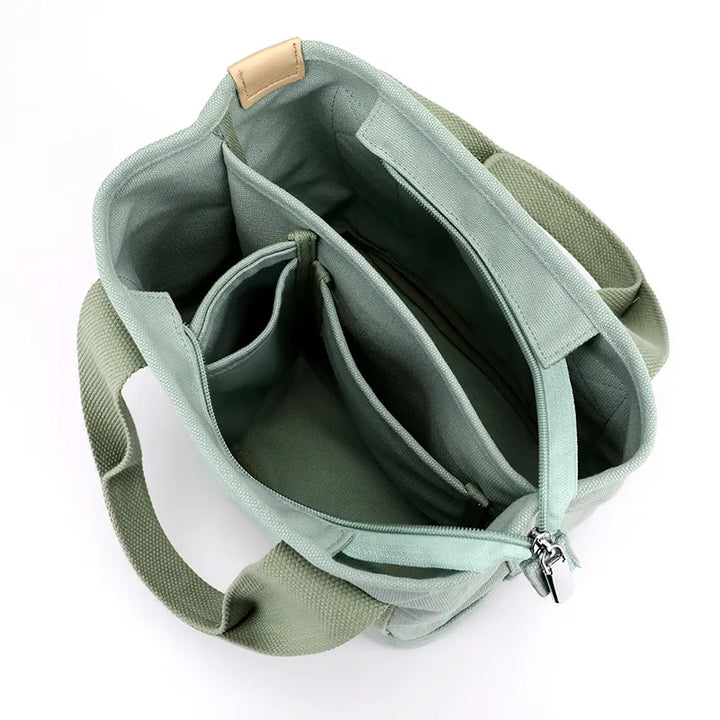 Canvas Tote Bag - Nia-Beige-The Livary