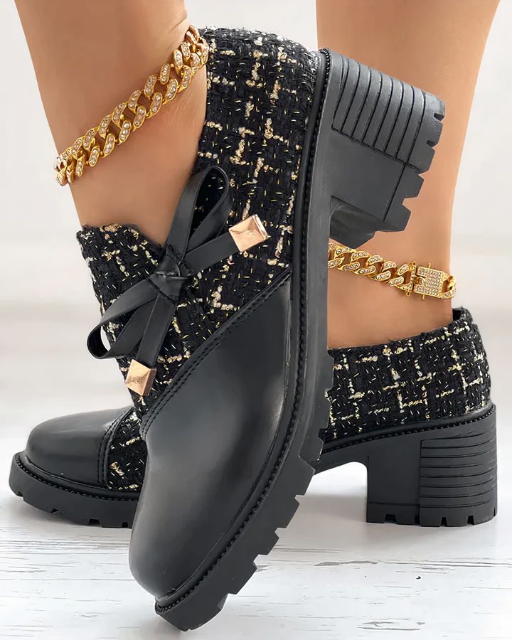 Elegant block-heeled shoes with pointed accents – Florina-Black-3-The Livary