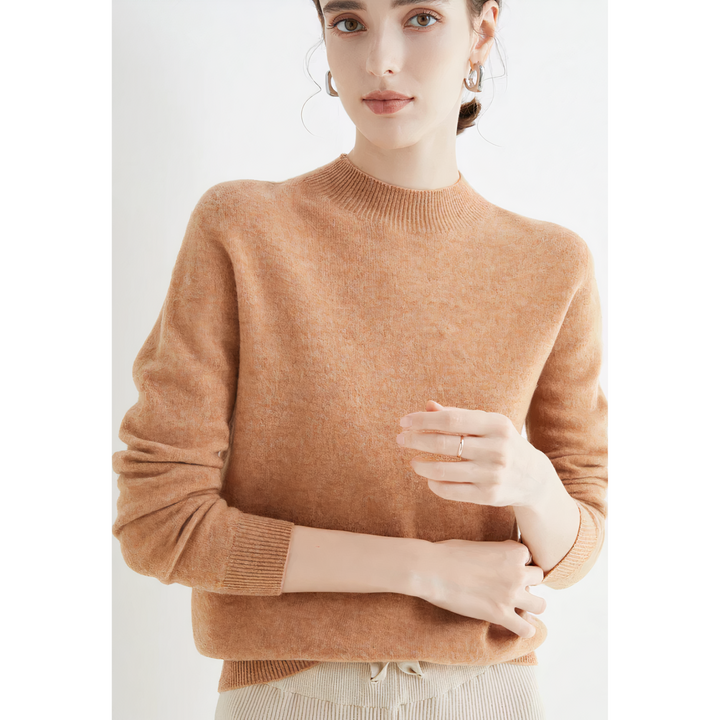 Luxury Knitted Cashmere Sweater for Women - Evelina-Gold-S-The Livary
