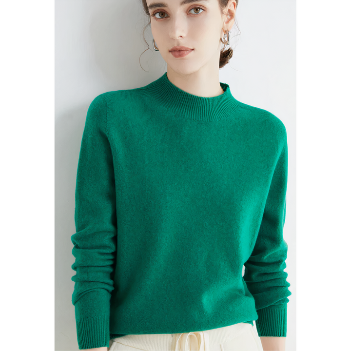 Luxury Knitted Cashmere Sweater for Women - Evelina-Green-S-The Livary