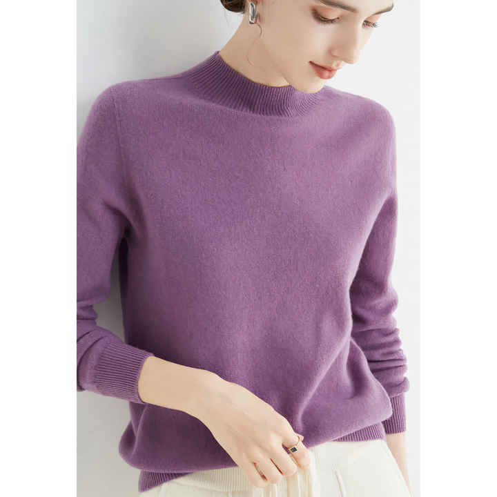 Luxury Knitted Cashmere Sweater for Women - Evelina-Violet-S-The Livary
