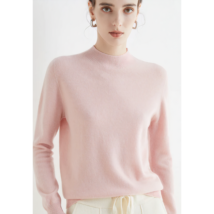 Luxury Knitted Cashmere Sweater for Women - Evelina-Pink-S-The Livary