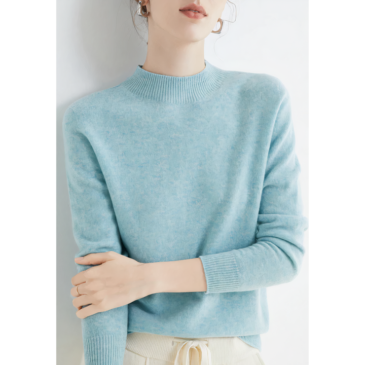 Luxury Knitted Cashmere Sweater for Women - Evelina-Heavenly blue-S-The Livary
