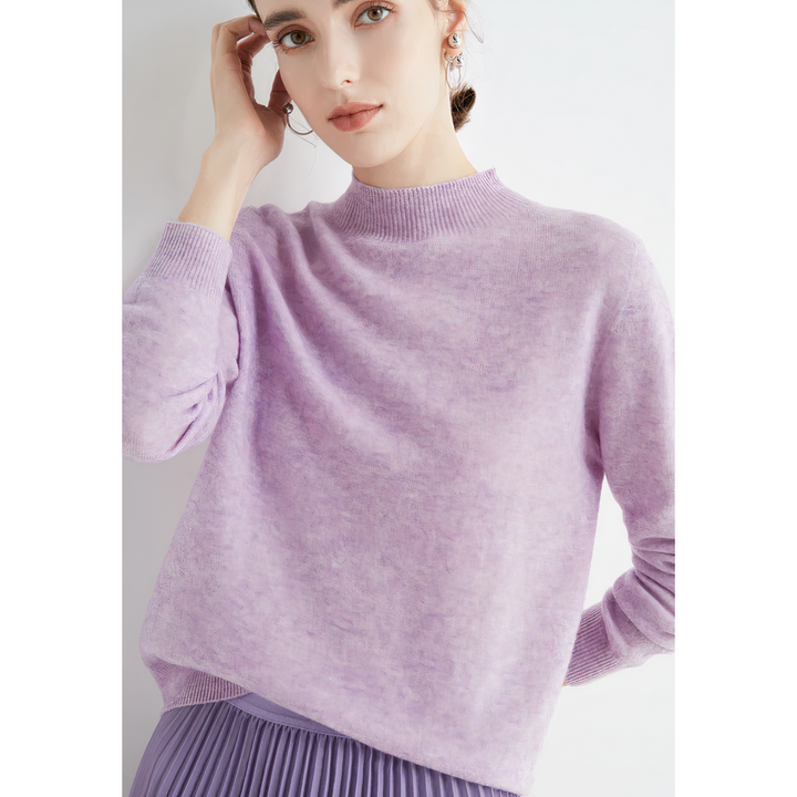 Luxury Knitted Cashmere Sweater for Women - Evelina-Lavender-S-The Livary