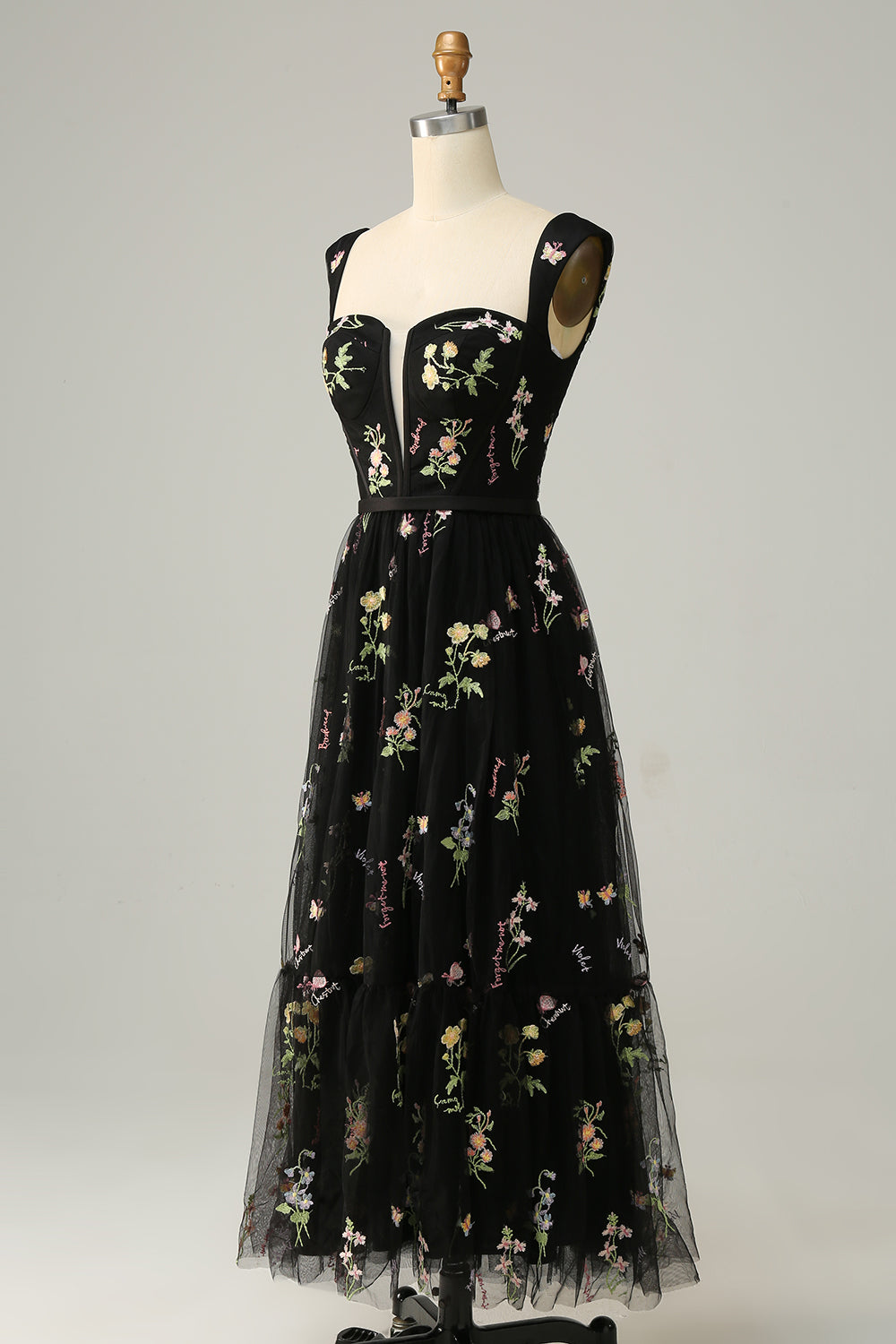 Stylish Long A-Line Ball Gown with Embroidery - Anna-Green-EU32-The Livary