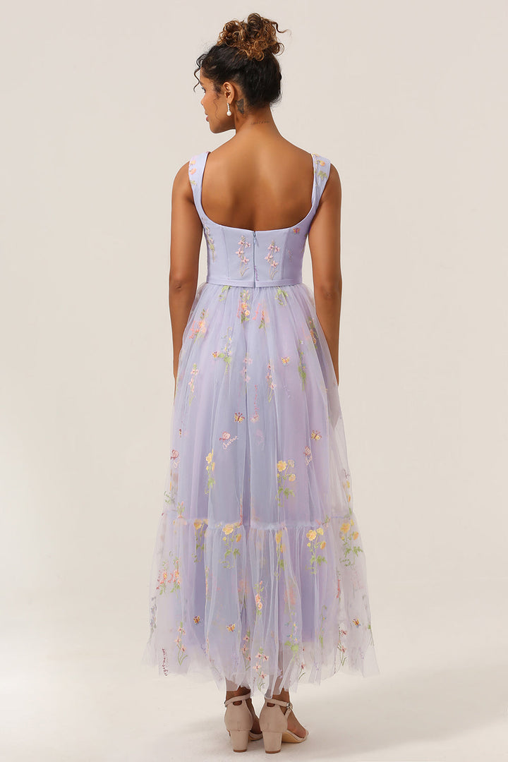 Stylish Long A-Line Ball Gown with Embroidery - Anna-Green-EU32-The Livary