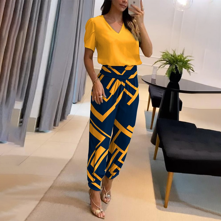 Stylish Printed Jumpsuit - Nova-Yellow-S-The Livary